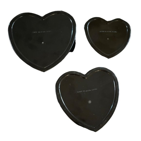 Vintage Celluloid Nesting Heart Shaped Trinket Boxes 1980's Hong Kong - Picture 3 of 3